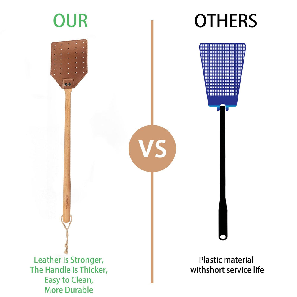 DEBETOOL leather fly swatter close-up