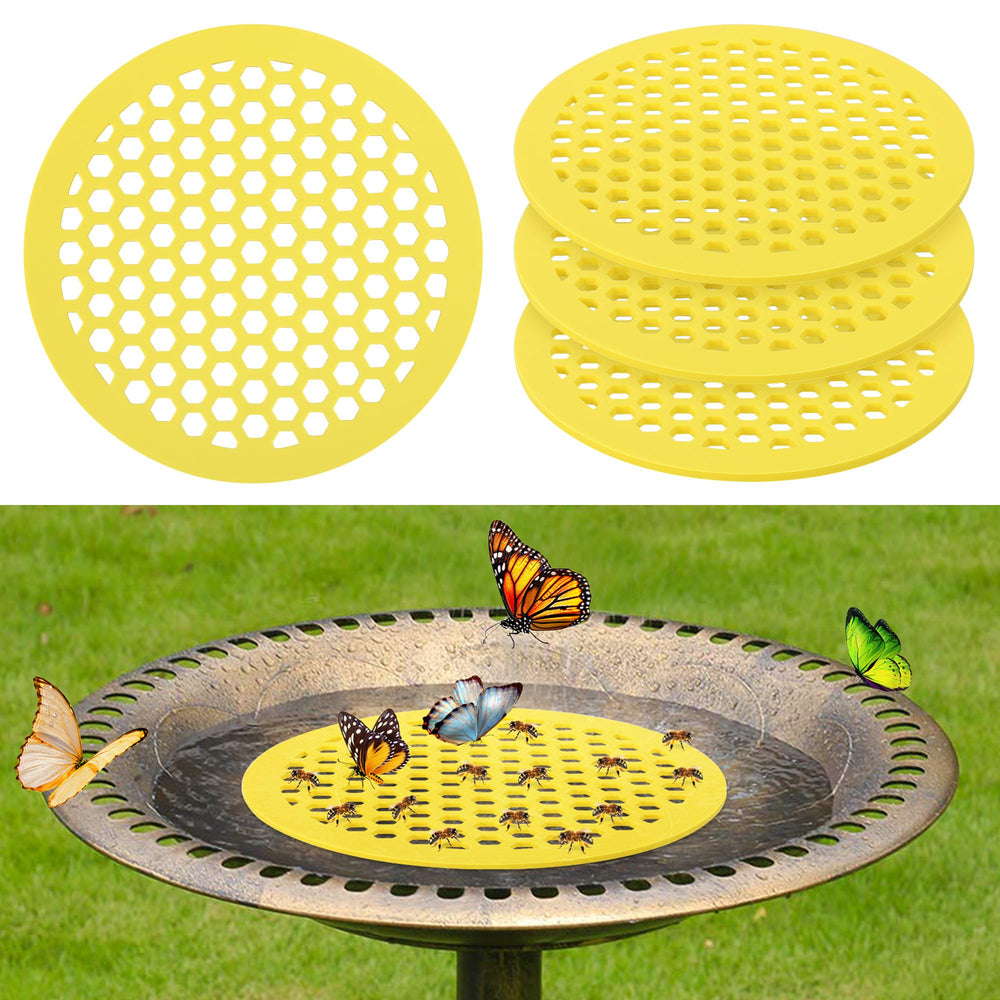 DECOHS 4 Pack Floating Bee Island in bright yellow, front view