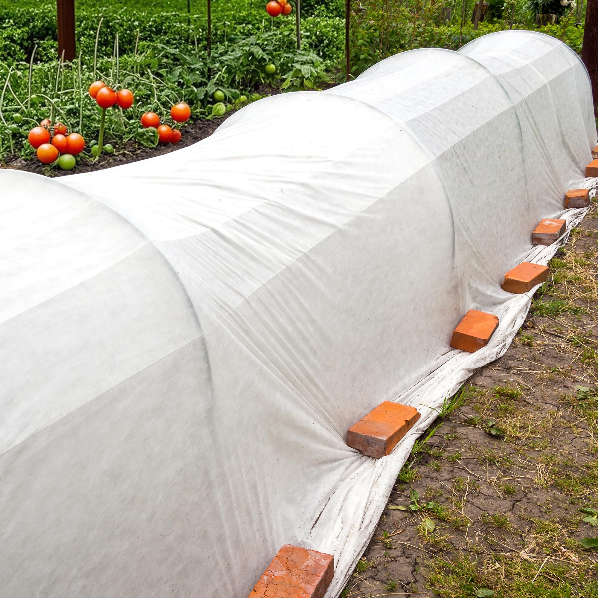 DECOHS shade cloth secured with weights