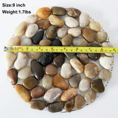 Decorative arrangement of stepping stones in garden