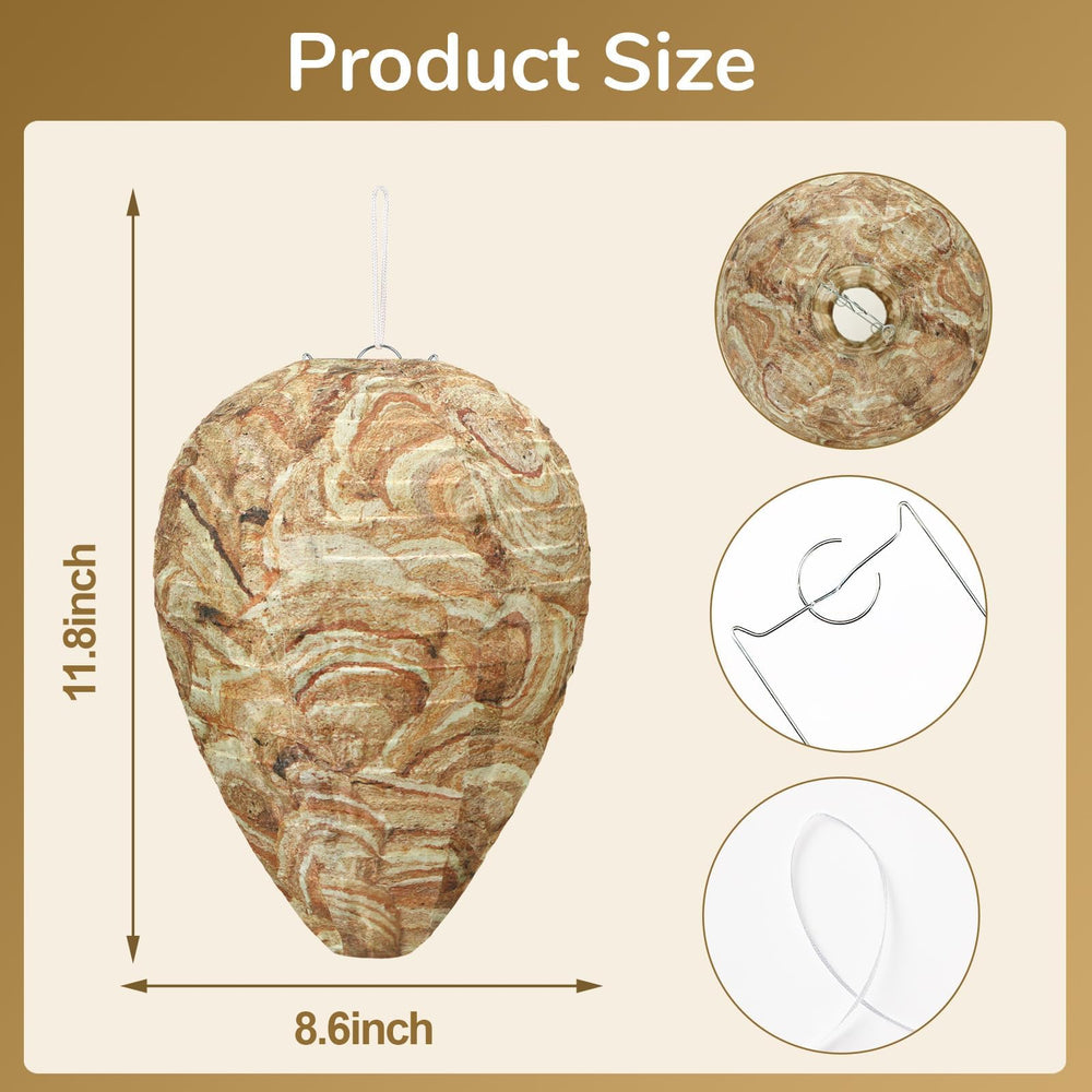 DECYOOL Wasp Nest Decoy large size propped open, 8.5 x 11 inches
