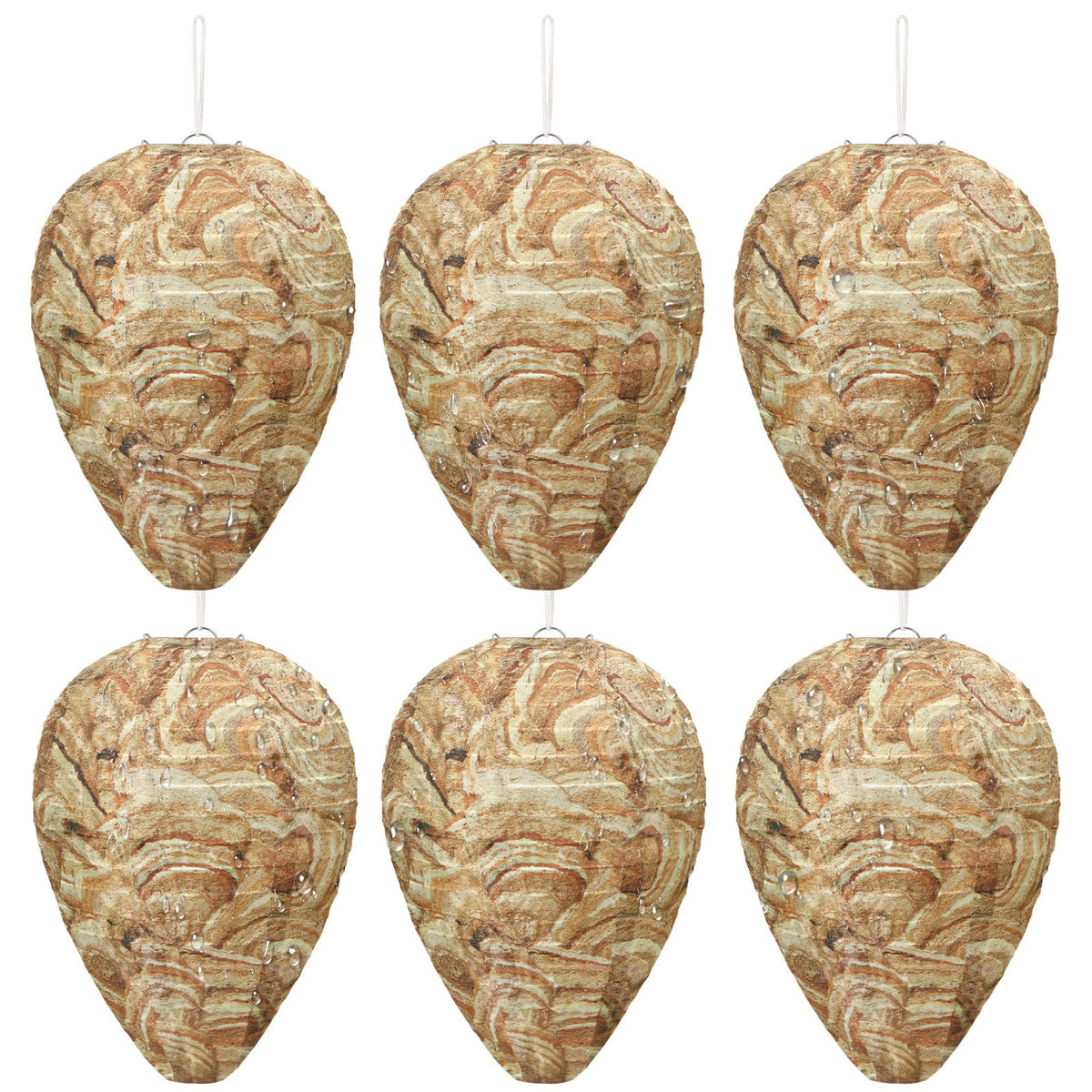 DECYOOL Wasp Nest Decoy pack of 6, brown polyester material