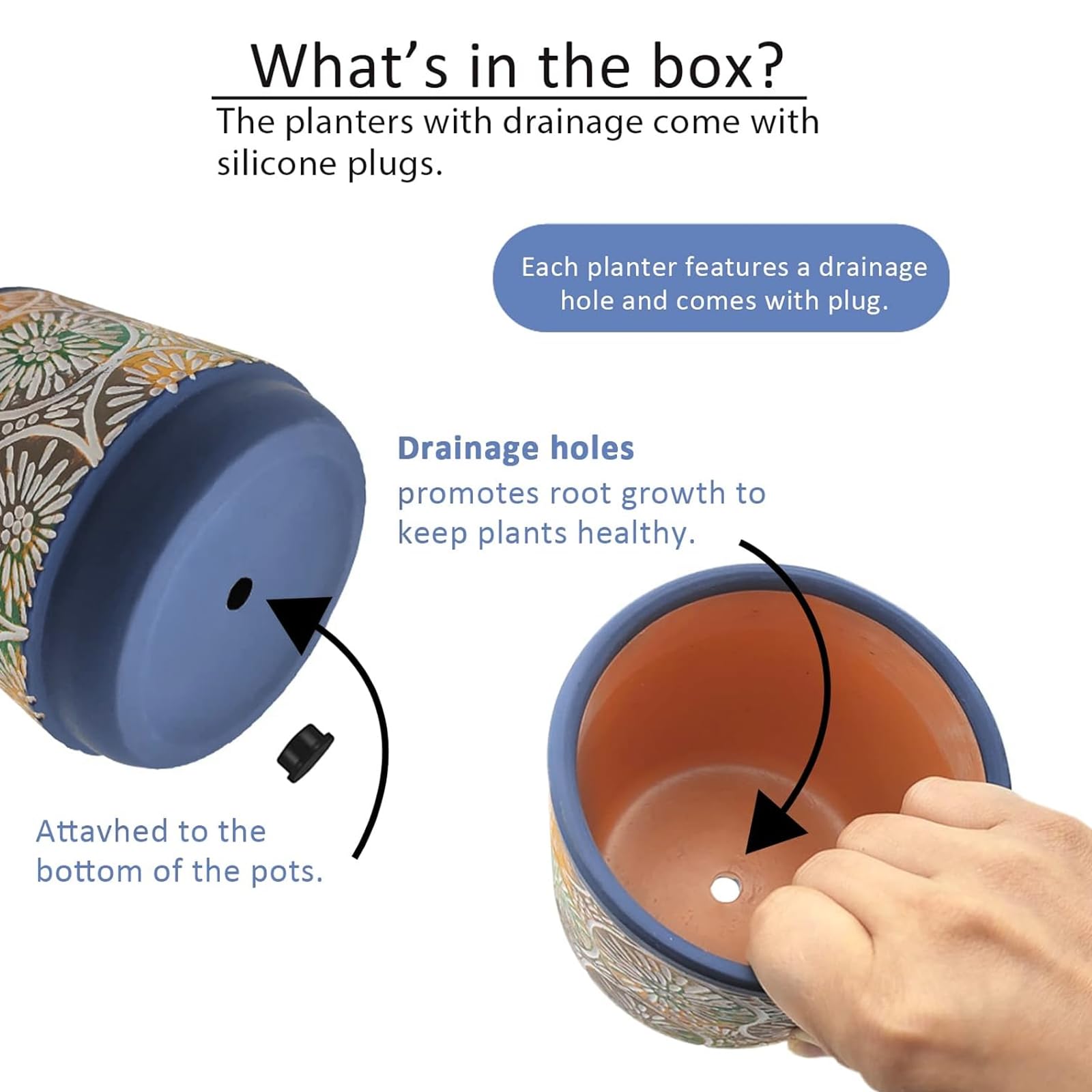 DeeCoo ceramic pots set with various indoor plants