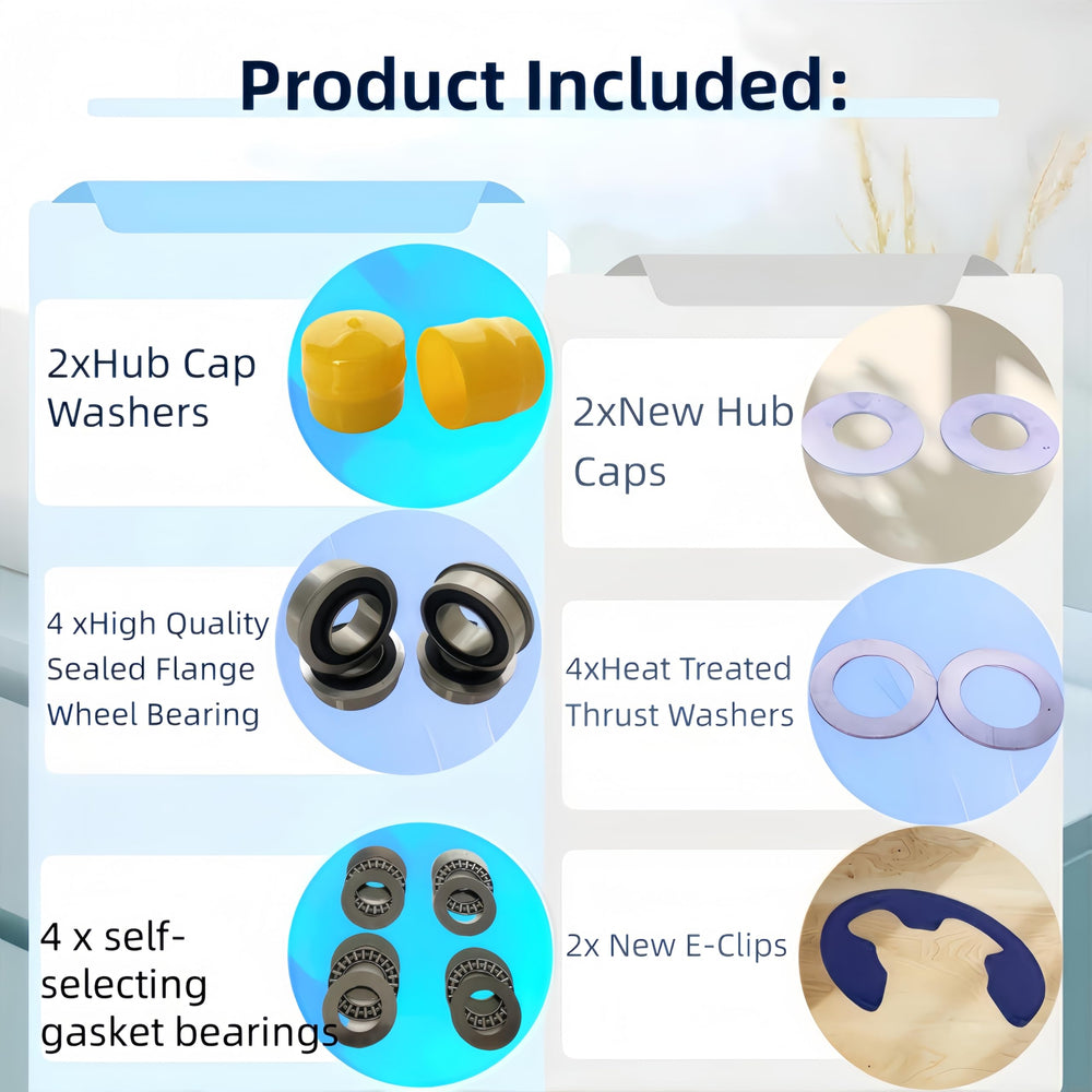 DEEG bearing kit packaging with included parts