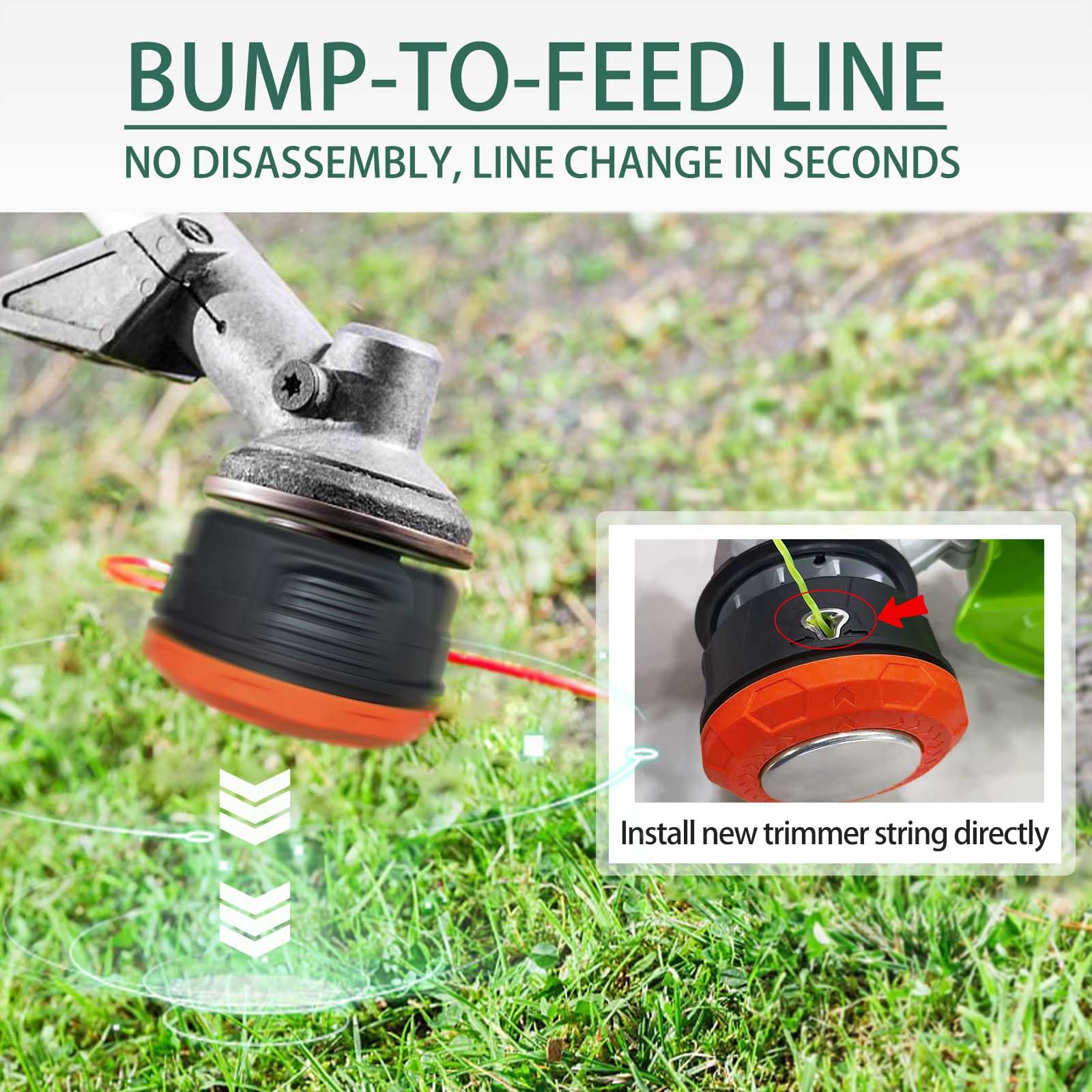 Deeploving Universal Weed Eater Head package contents laid out