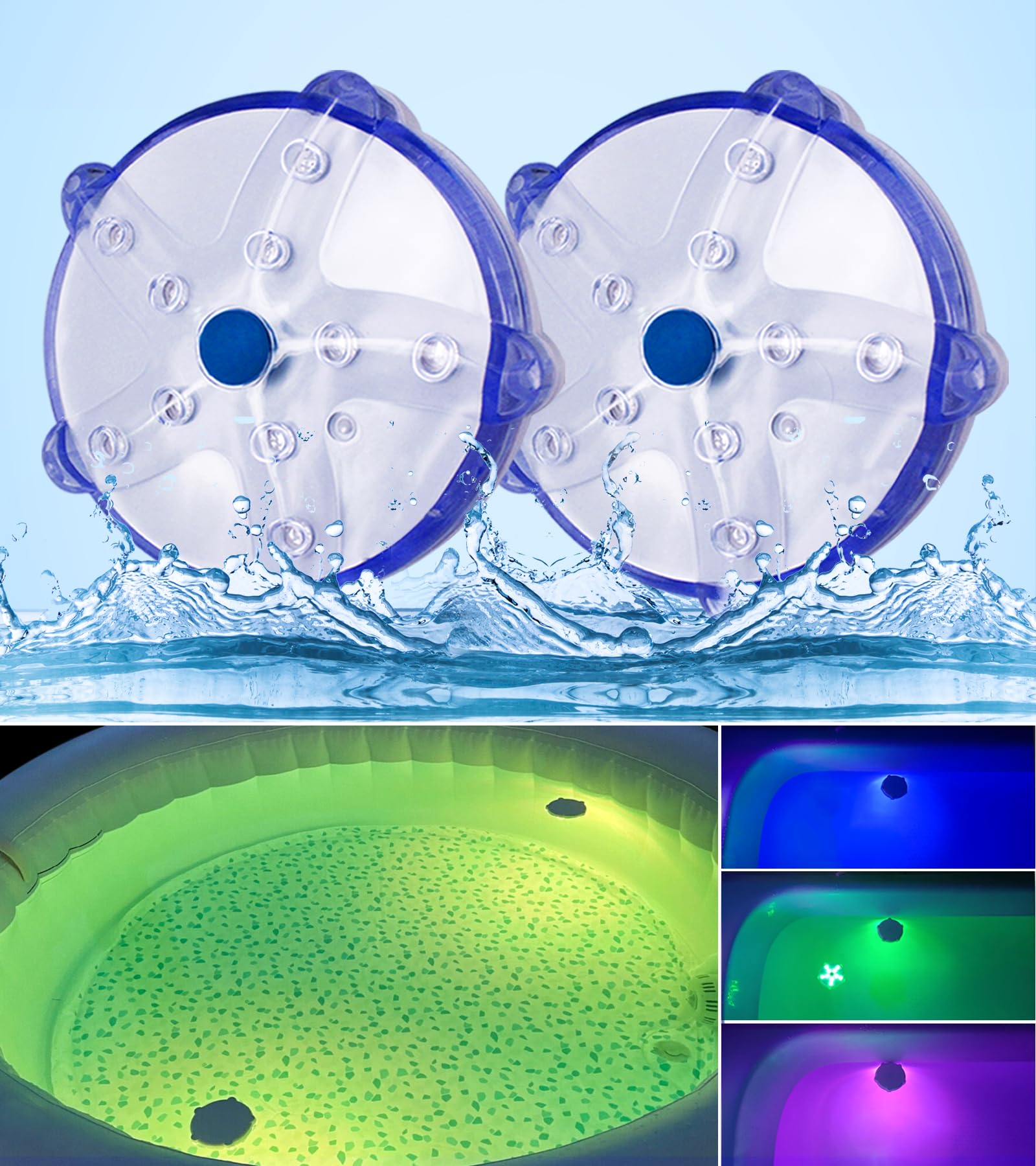 DeeprBetter Floating Pool Lights in starfish shape, RGB color