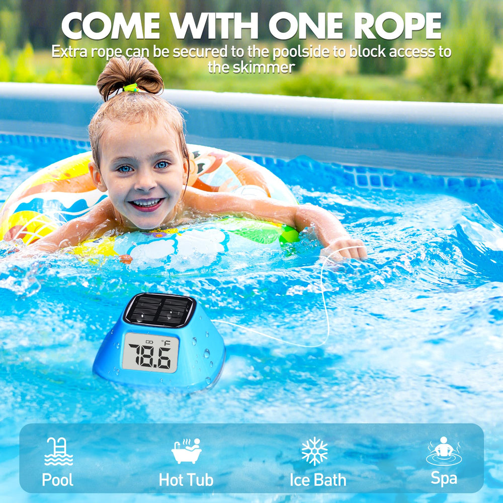 DeeprBlu Floating Solar Pool Thermometer showing temperature reading