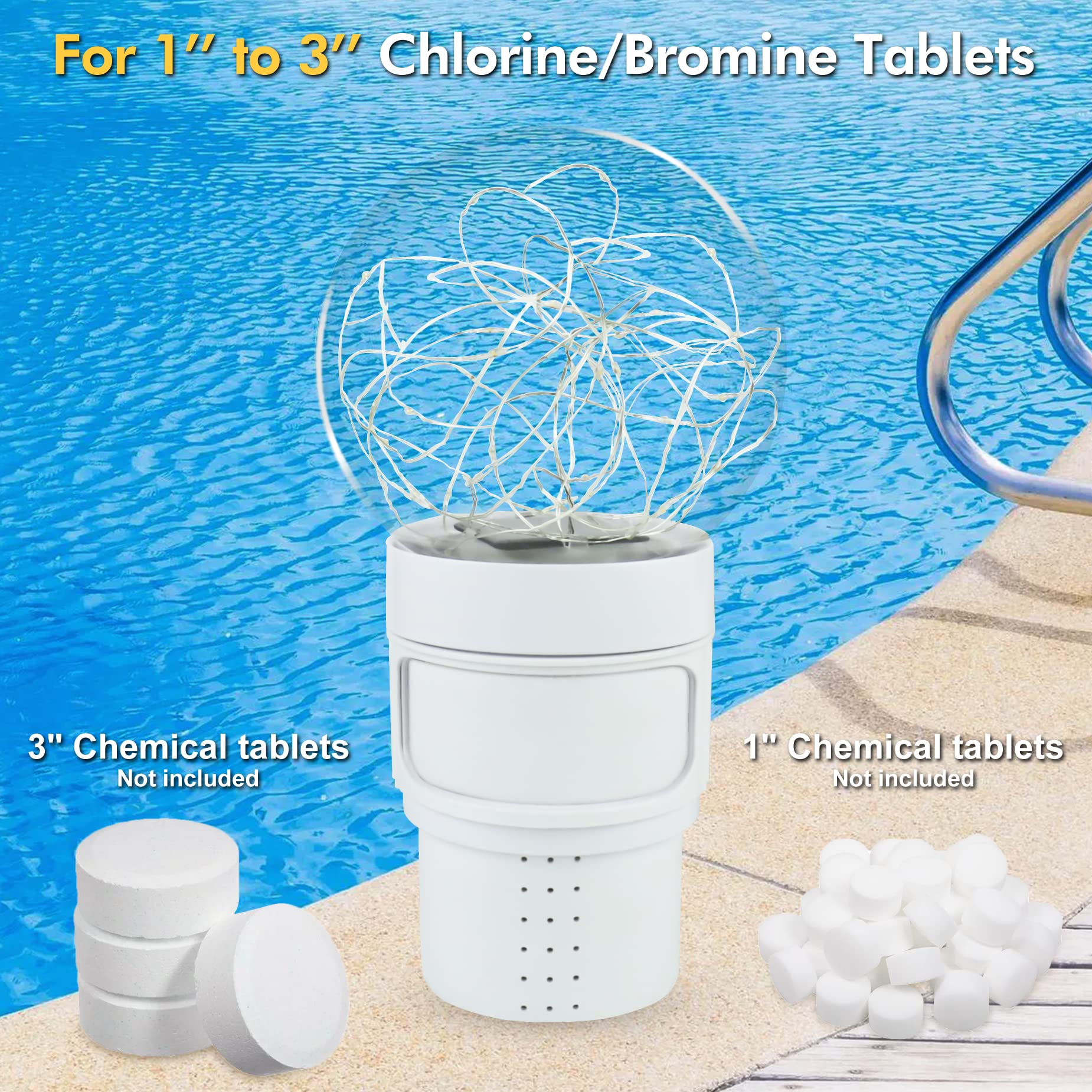 DeeprBlu Pool Chlorine Floater in a hot tub
