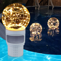 DeeprBlu Pool Chlorine Floater with solar ball light front view