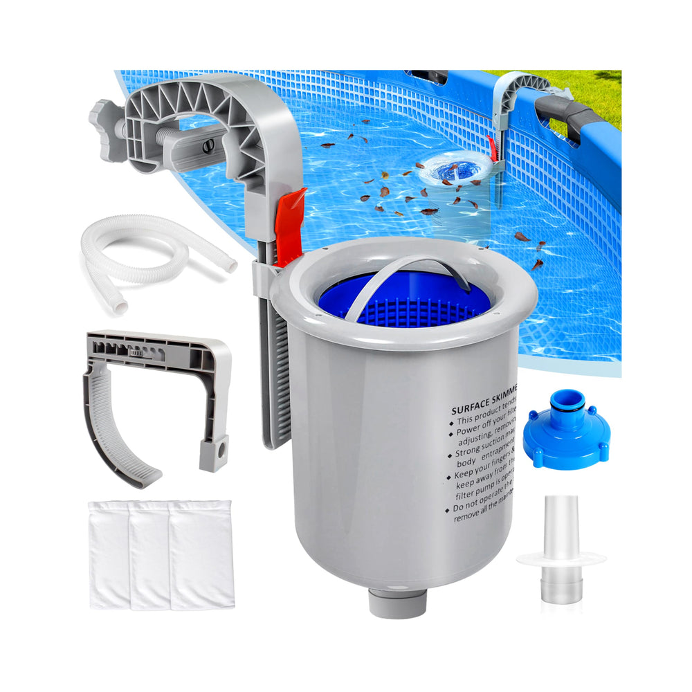 DeeprClean Above Ground Pool Surface Skimmer gray model front view
