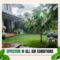 Deer Repellent tablet placed among plants in a garden