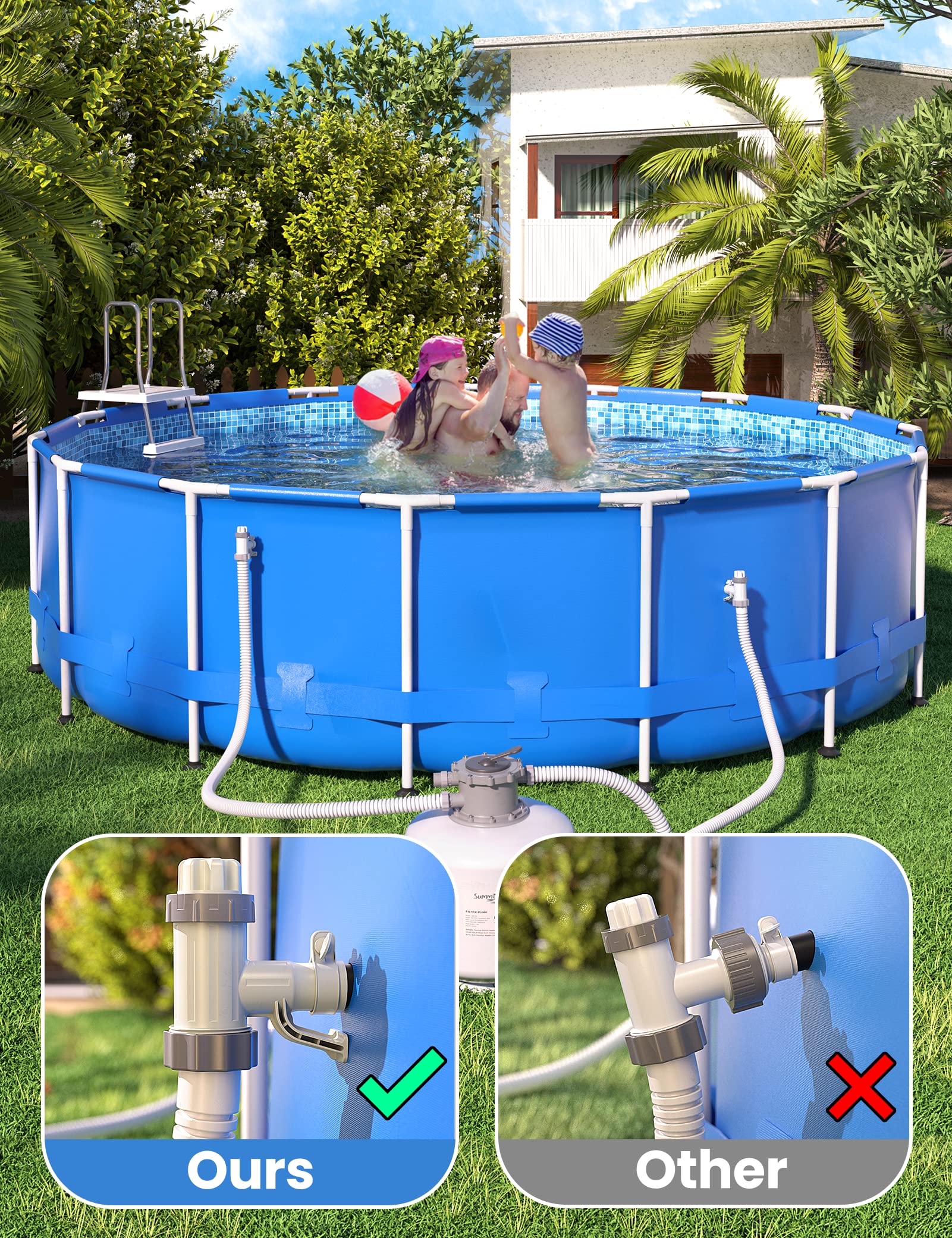 Deeroll Plunger Valve attached to pool hose