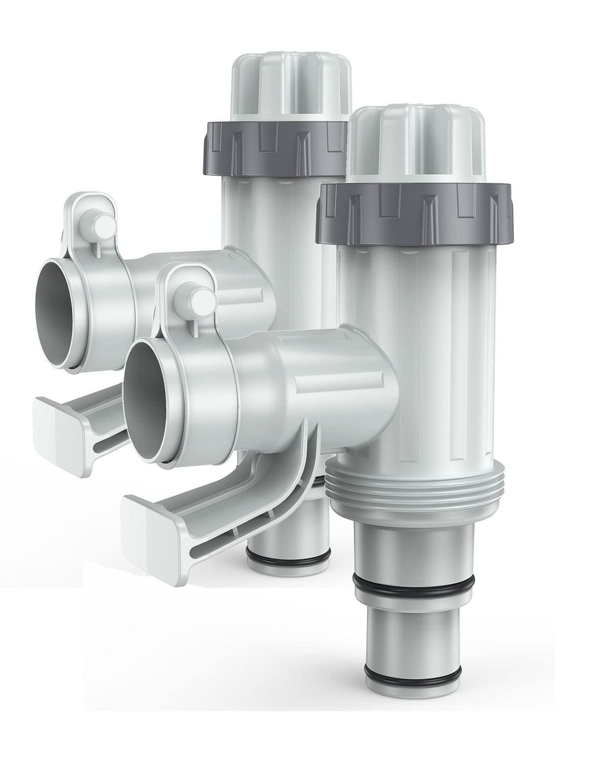 Deeroll Plunger Valves 2-Pack with Pool Pipe Holder