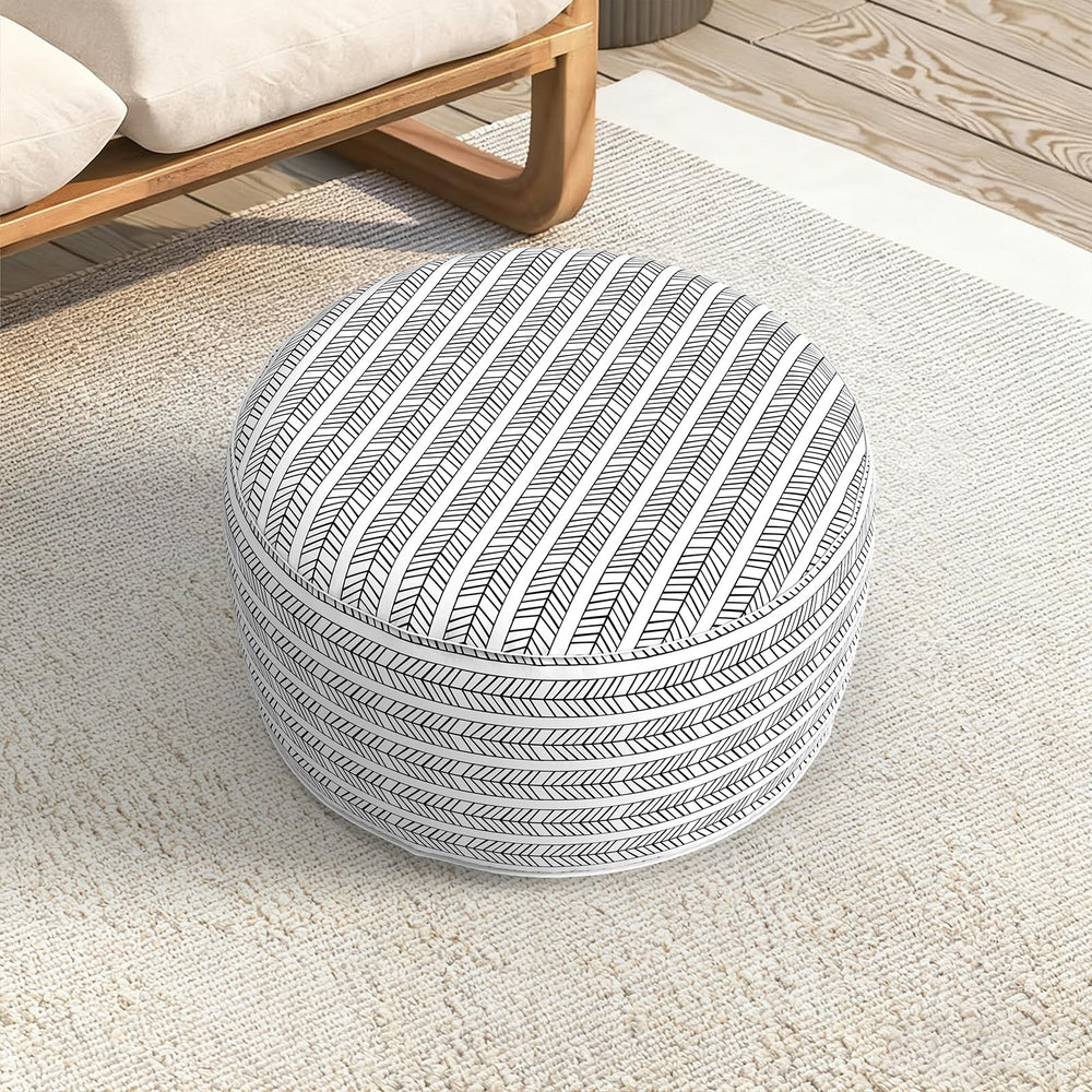 Deflated LVTXIII Inflatable Ottoman Pouf for easy storage