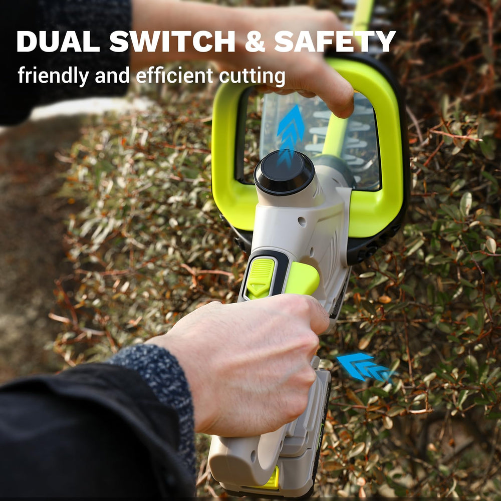 DEKOPRO hedge trimmer side view showcasing lightweight design