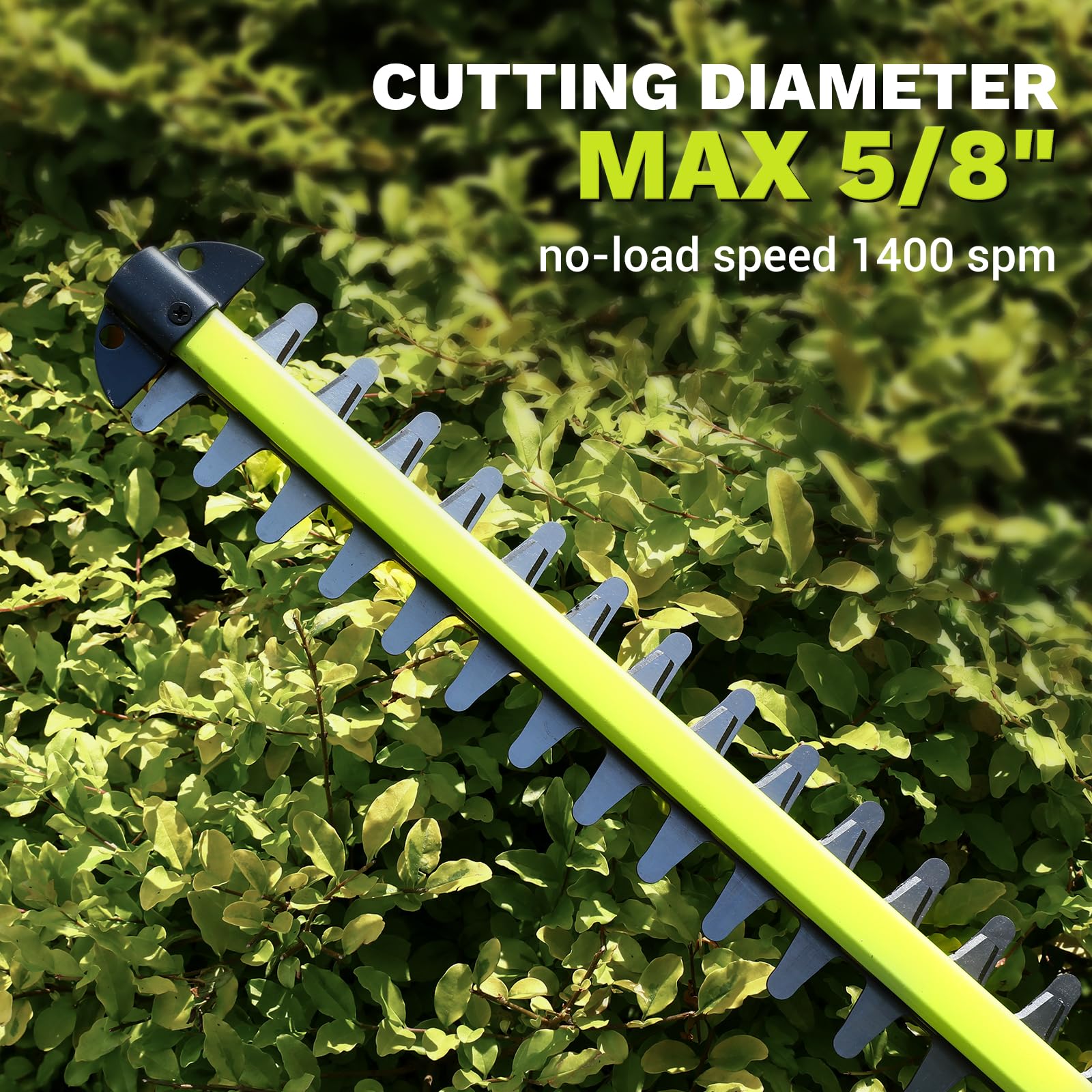 DEKOPRO hedge trimmer with ergonomic handle in use