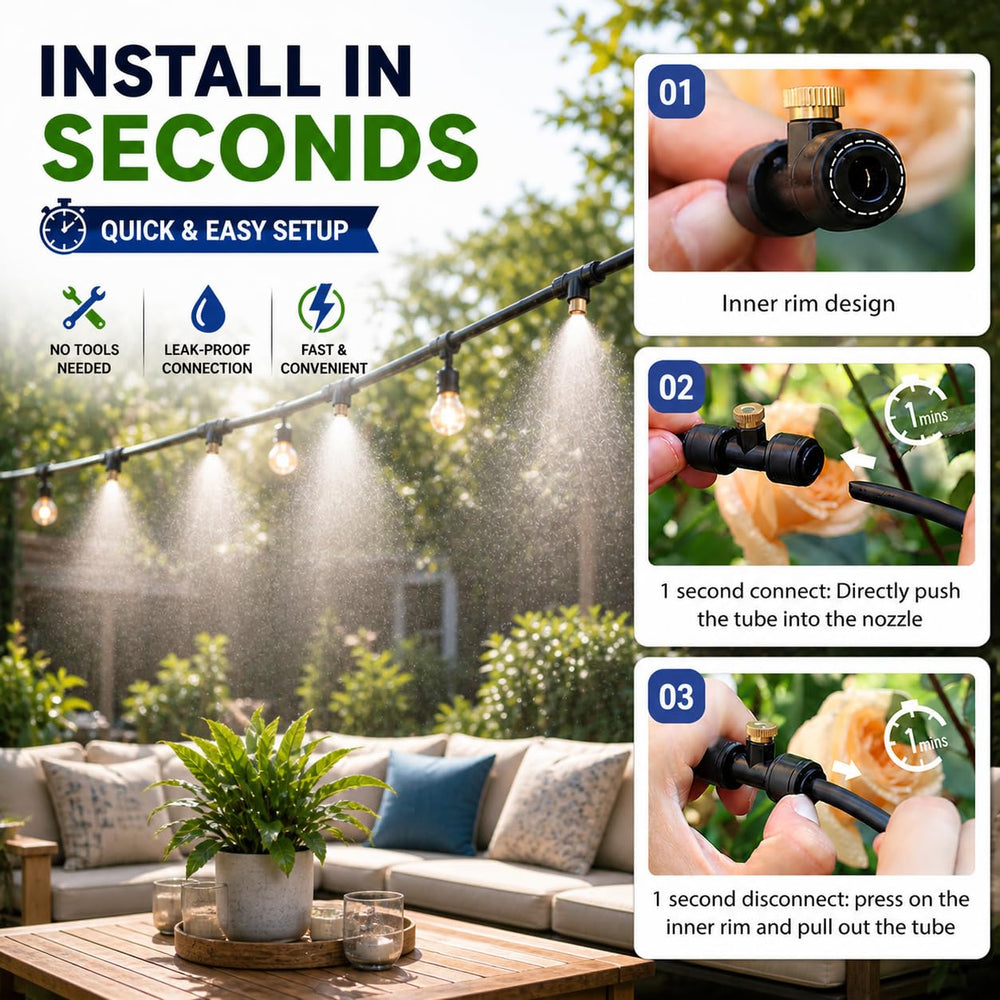 Delinlin outdoor misting system with water filter