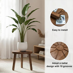 Delma wooden plant stands showing different heights