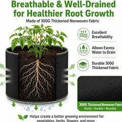 Delxo 1 Gallon Grow Bags showing breathability feature