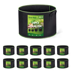 Delxo 10 Gallon Grow Bags black fabric pot front view