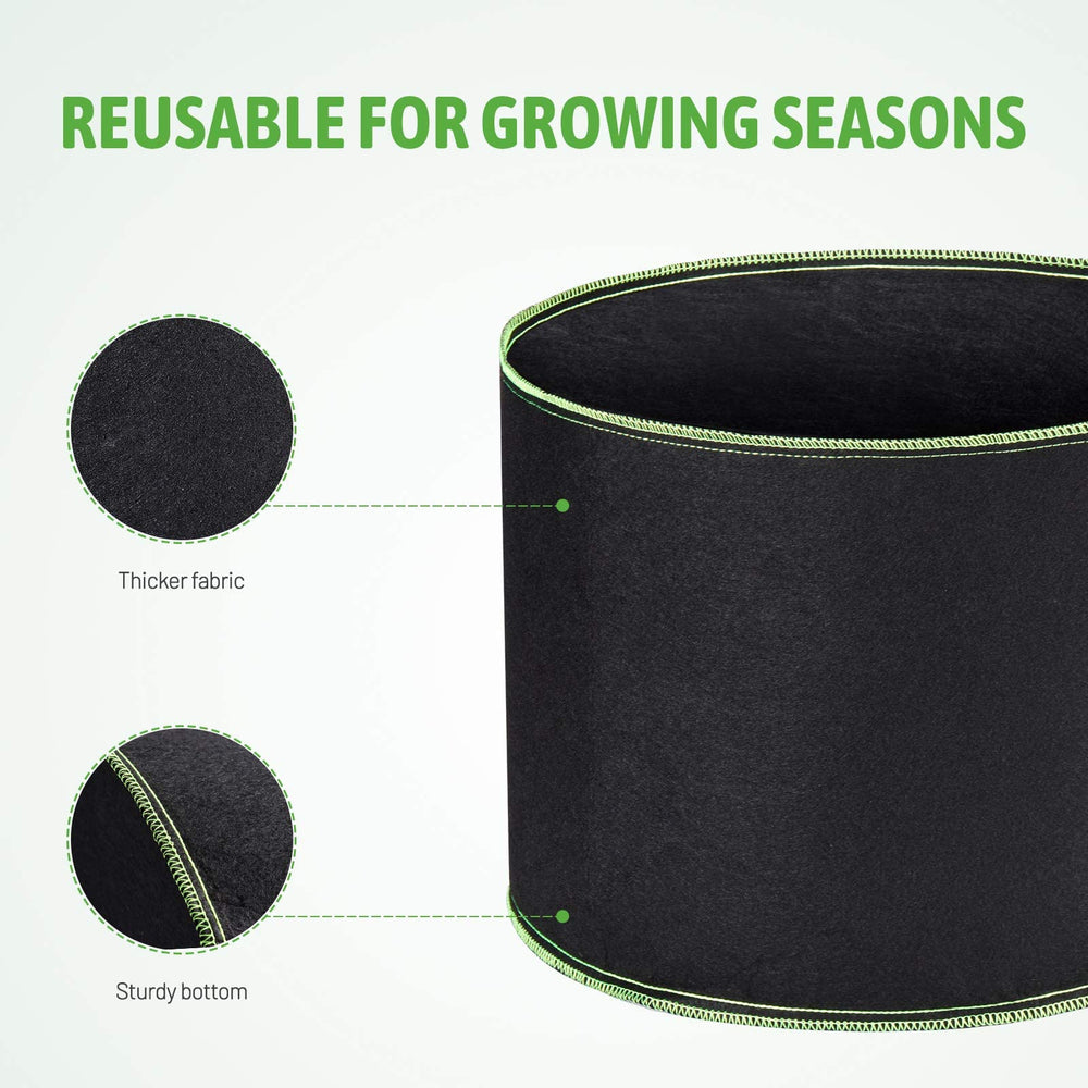 Delxo grow bags arranged on a tabletop with plants