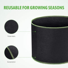 Delxo grow bags arranged on a tabletop with plants