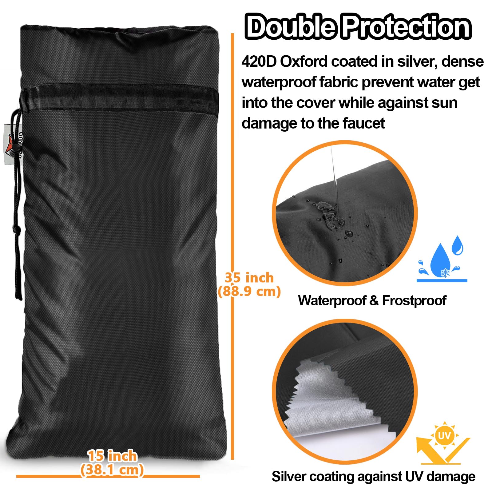 DEMEDO Extended Outdoor Faucet Cover on a garden faucet