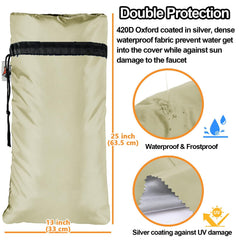 DEMEDO faucet cover secured on a garden faucet