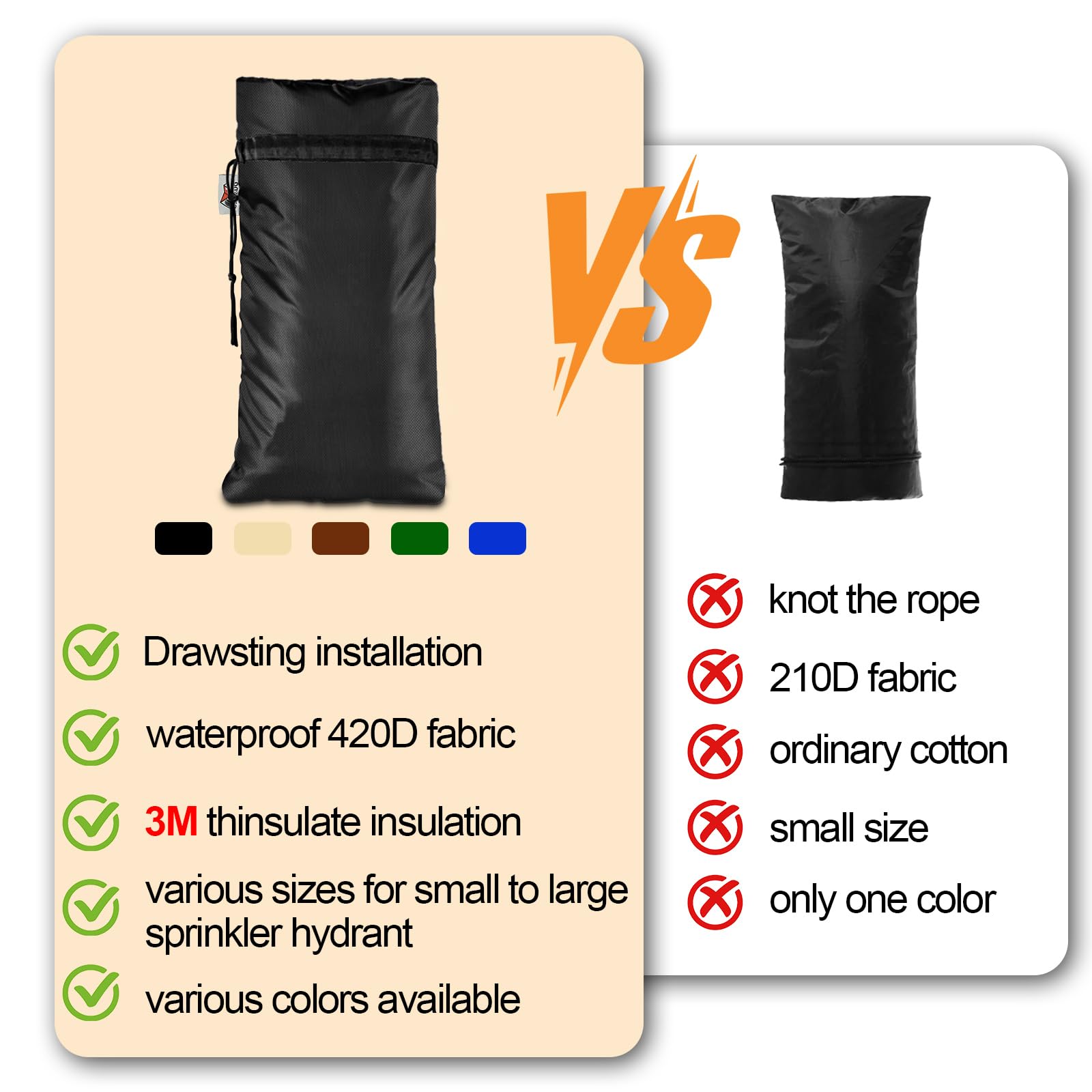 DEMEDO faucet cover showing drawstring detail
