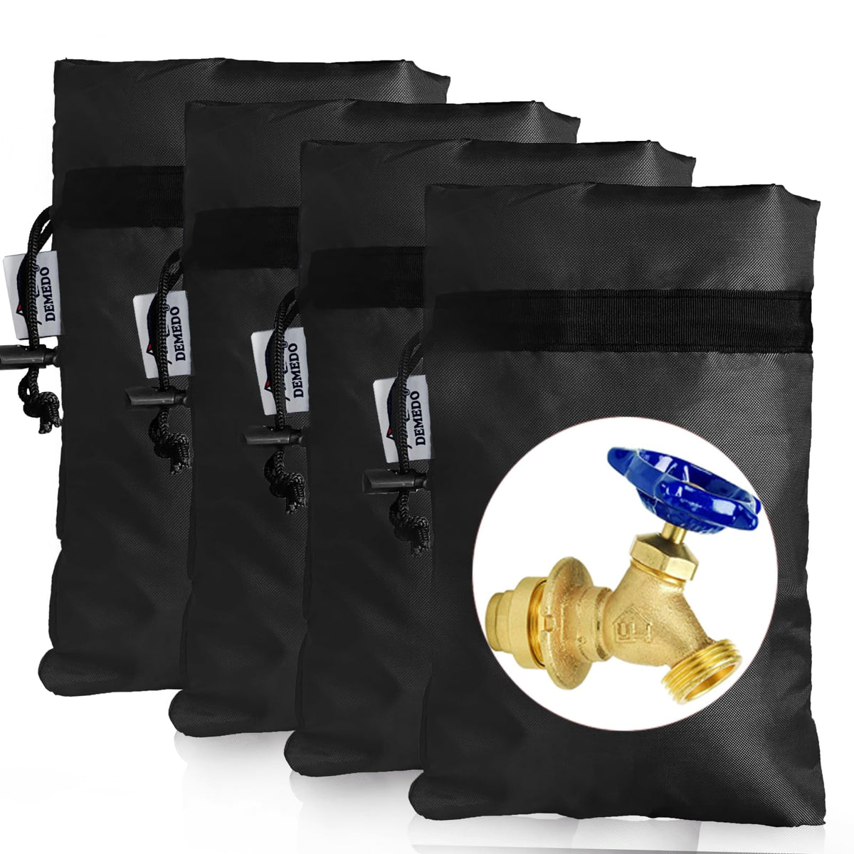 DEMEDO Outdoor Faucet Cover pack of 4 in black