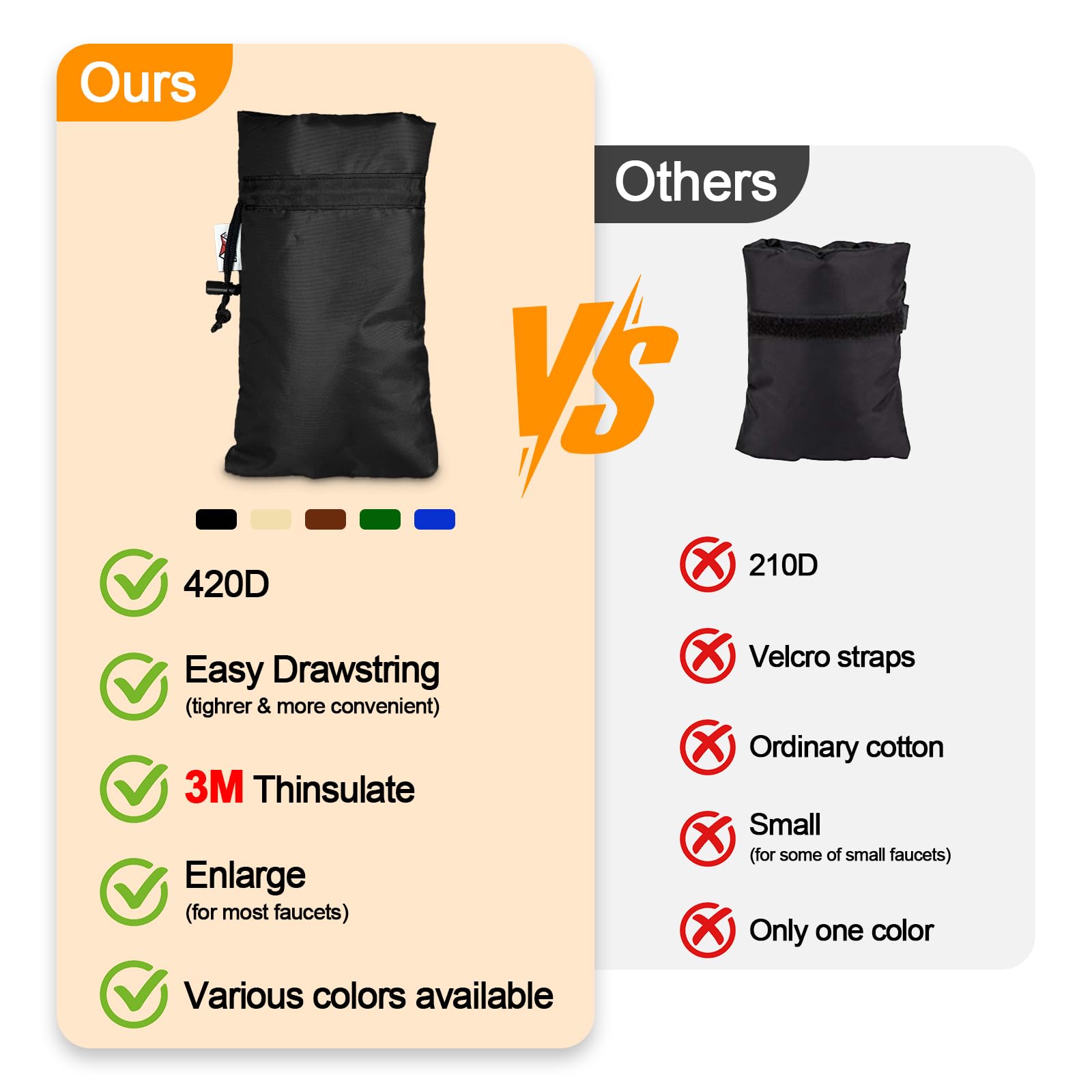 DEMEDO Outdoor Faucet Cover with drawstring feature