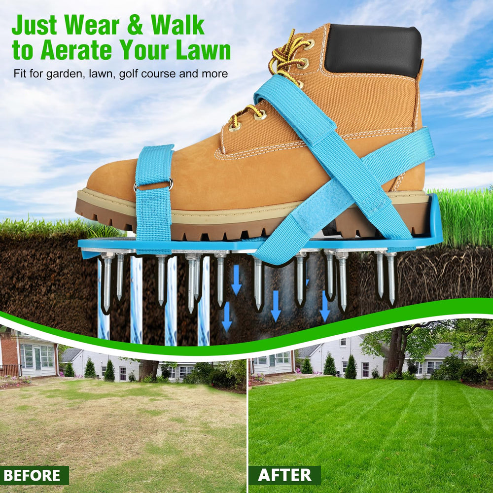 DenForste Lawn Aerator Shoes back view showing sole design