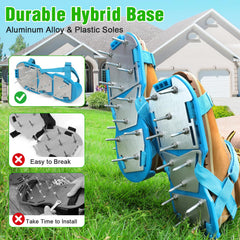 DenForste Lawn Aerator Shoes in blue color on grass