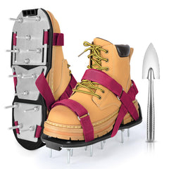 DenForste Lawn Aerator Shoes in red, front view