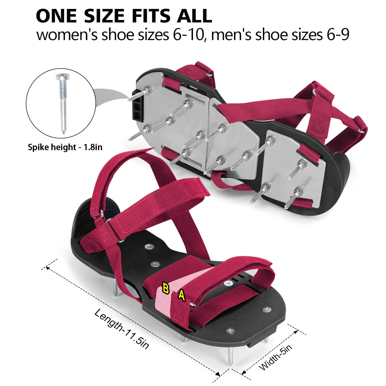 DenForste Lawn Aerator Shoes on grass, demonstrating usage