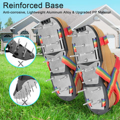 DenForste Lawn Aerator Shoes side view with adjustable straps