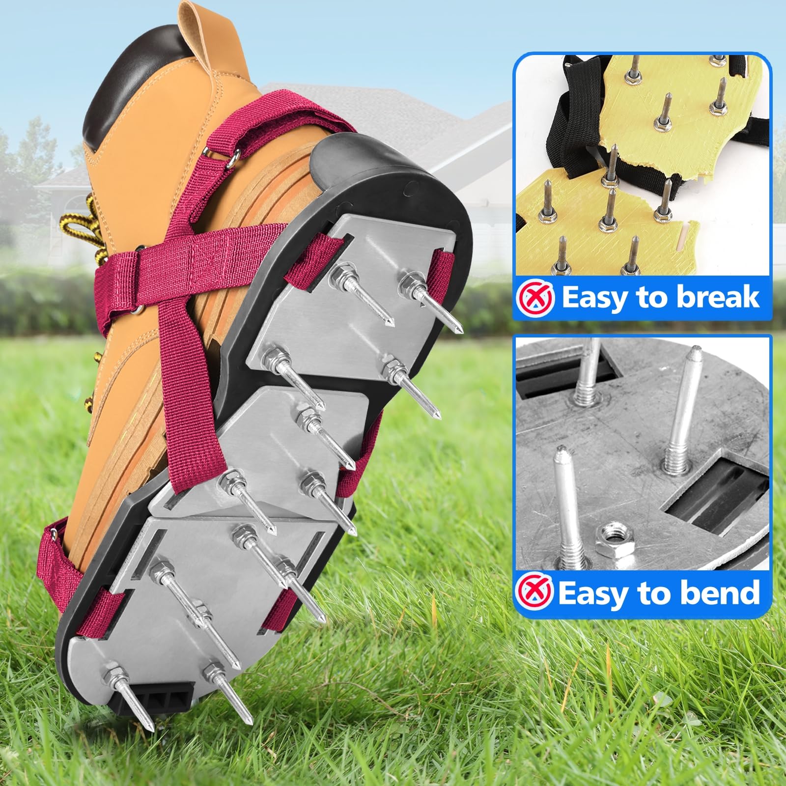 DenForste Lawn Aerator Shoes with heavy-duty spikes visible