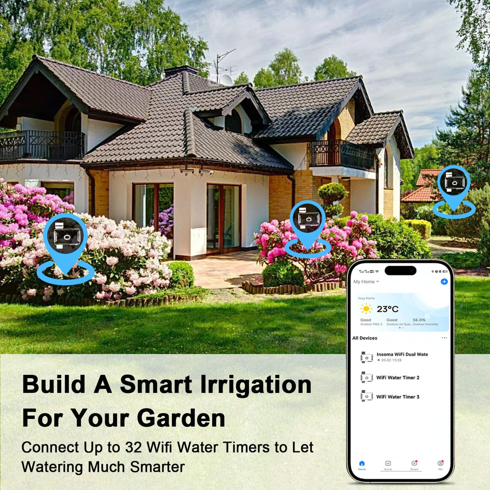 Denvest WiFi Water Timer detailed view of battery compartment