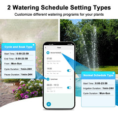 Denvest WiFi Water Timer installed on garden hose faucet