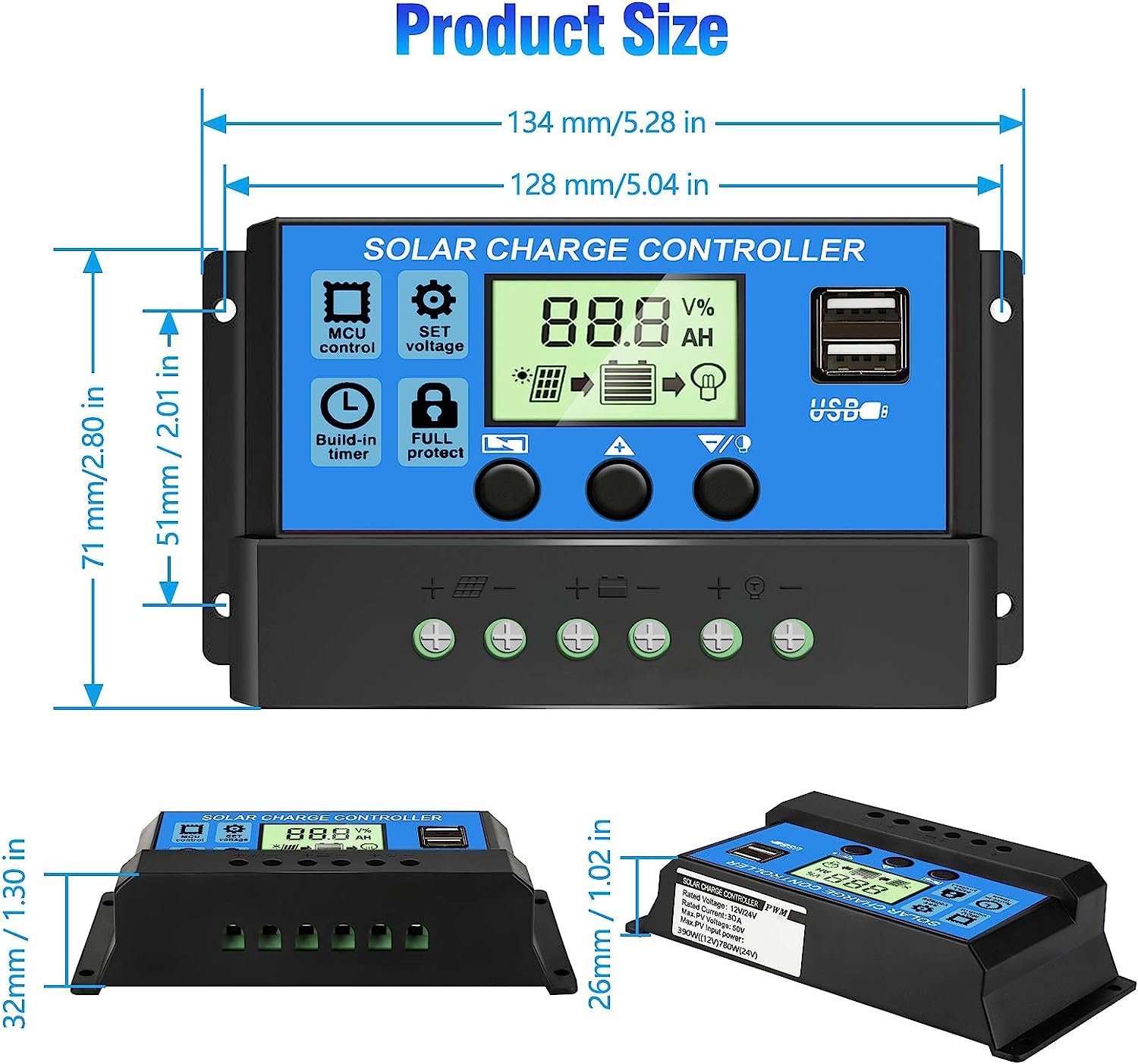 Depvko 30A Solar Charge Controller in packaging