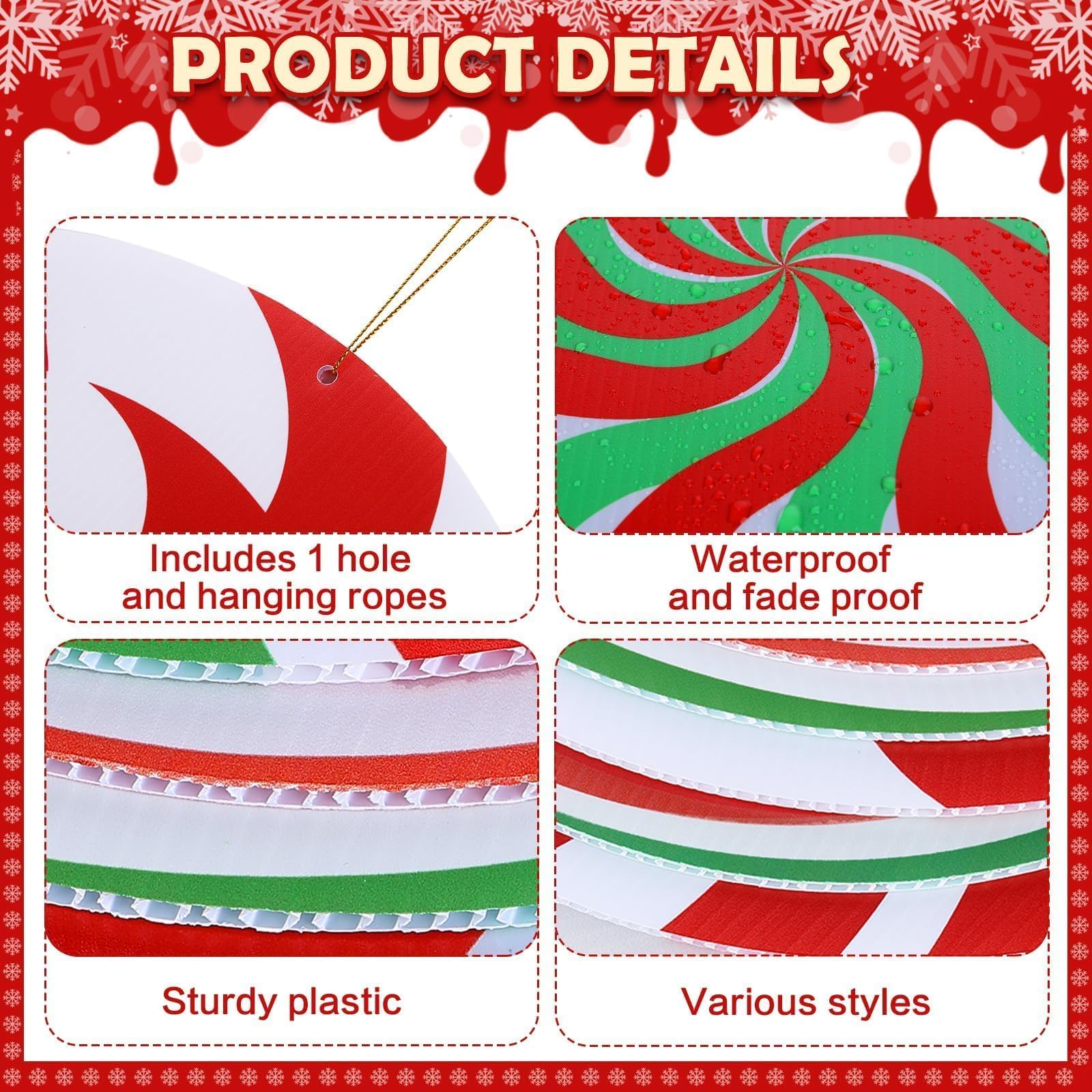 DERTE Christmas Hanging Ornaments package with ropes included