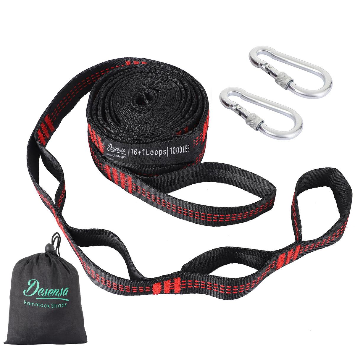 Desensa Hammock Tree Straps 10 FT long with carabiners