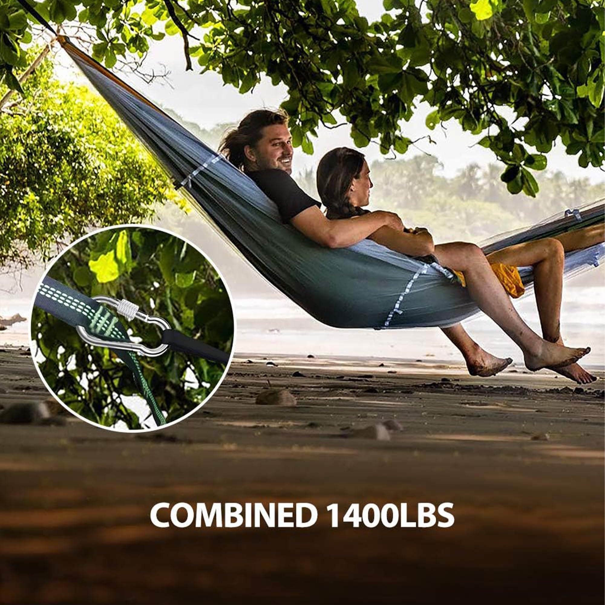 Desensa Hammock Tree Straps in black and red color design