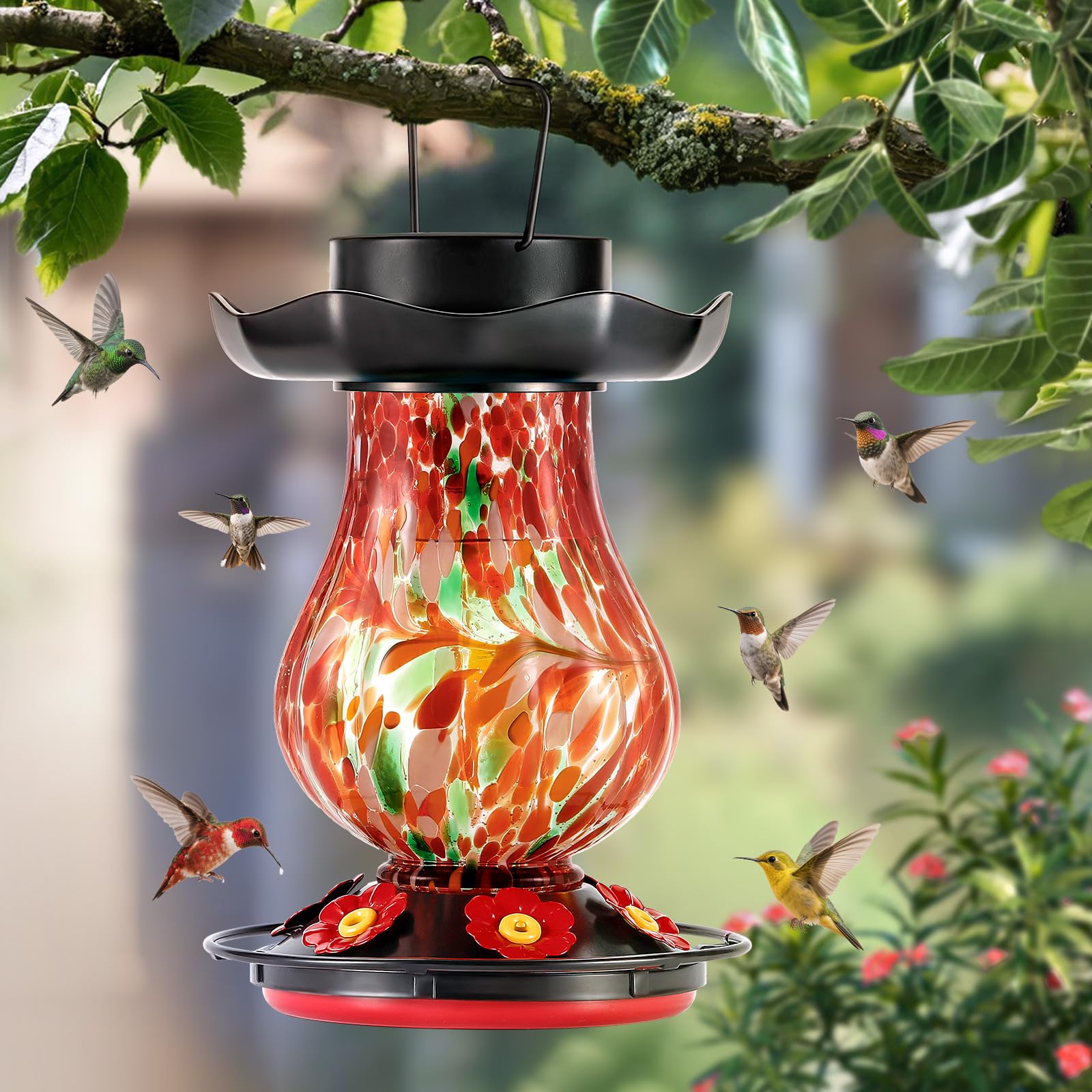 DesGully Solar Hummingbird Feeder showcasing its unique design