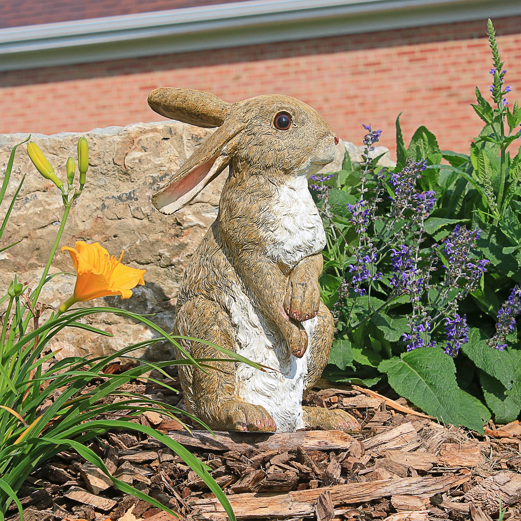 Design Toscano Hopper the Bunny statue side view showing detail