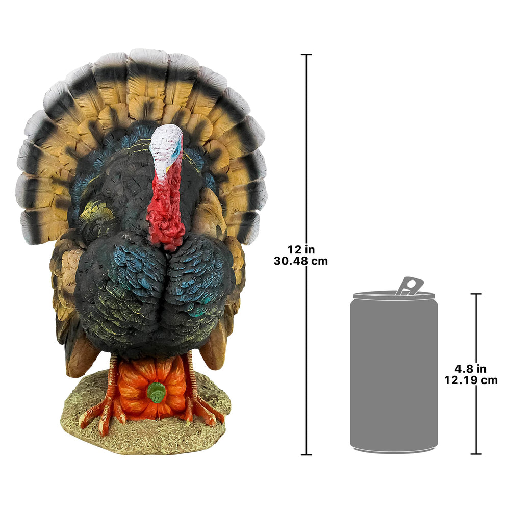 Design Toscano North American Turkey Statue in outdoor setting