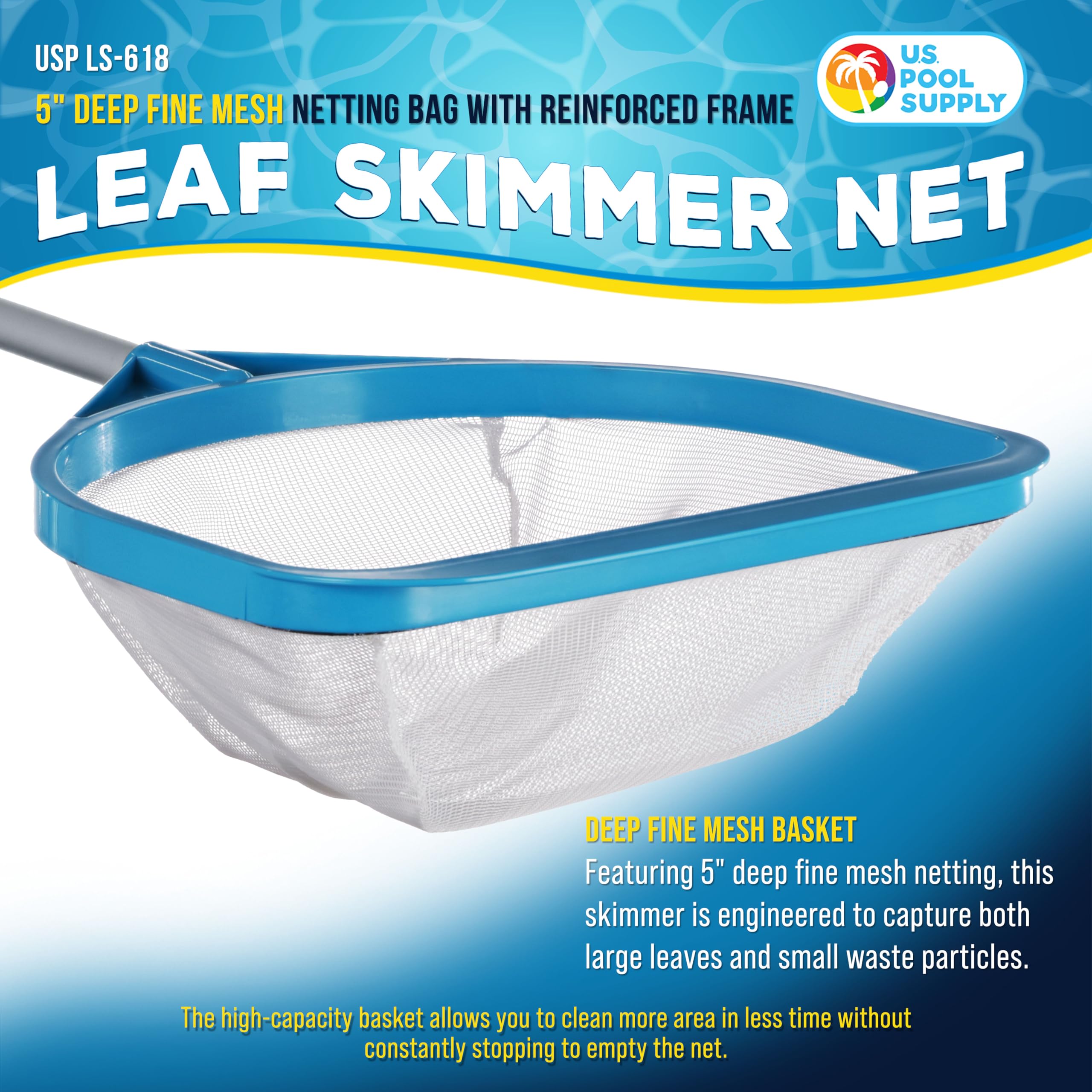 Detachable aluminum pole of U.S. Pool Supply skimmer net