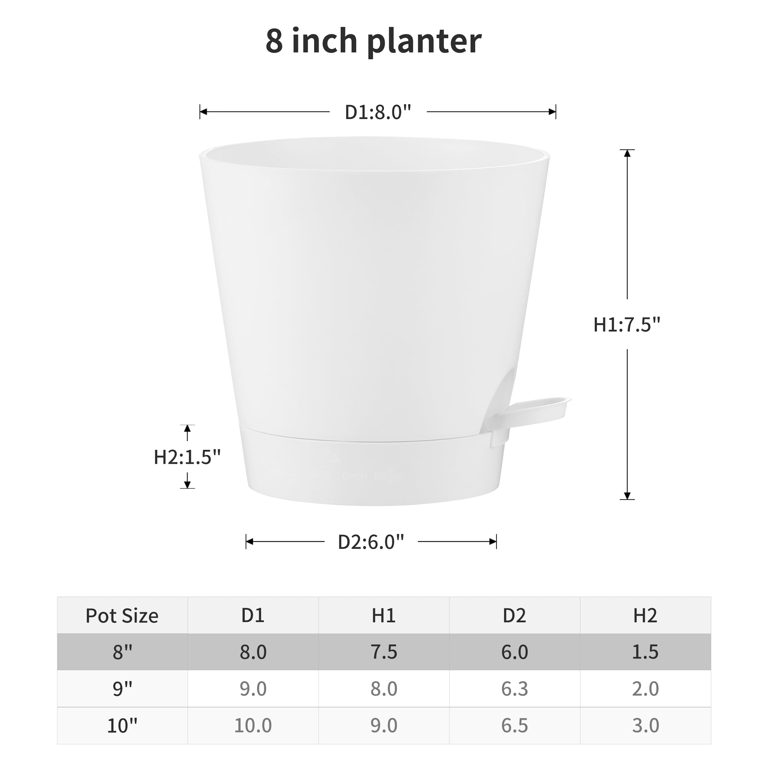 Detachable deep tray of FaithLand self-watering planter pot