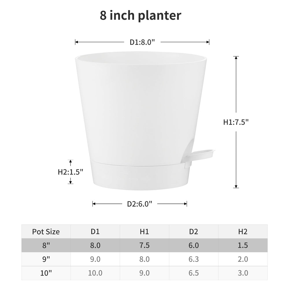 Detachable deep tray of FaithLand self-watering planter pot