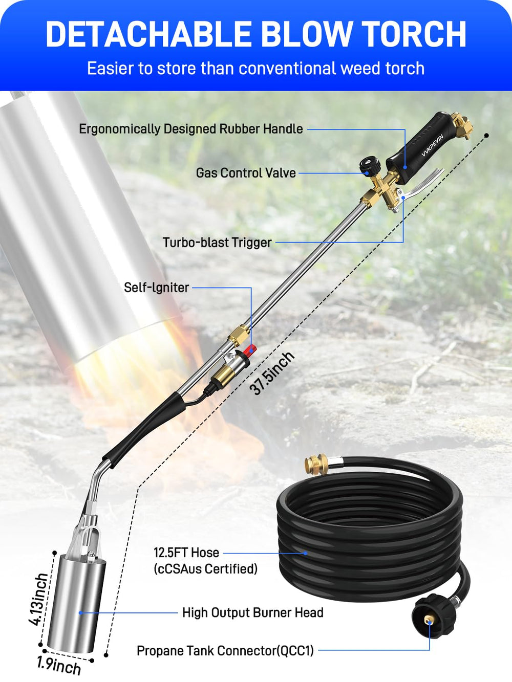 Detachable extension of VVKPEYIN propane torch
